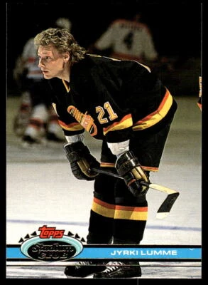 1991-92 Stadium Club #154 Jyrki Lumme Vancouver Canucks Hockey Card - Image 1 of 2