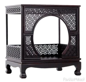 Ebony Wood Statue Altar Butsudan Shrine God Zen House Buddhist Display Rack - Picture 1 of 7
