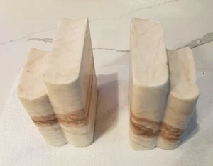 Pair of Vintage Marble Book Shaped Bookends, See Pics - Picture 1 of 13