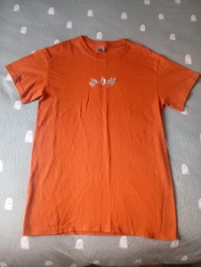 Orange Embroidered Oversized T-shirt Size S - Picture 1 of 3