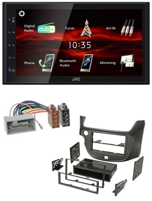 JVC USB Bluetooth MP3 DAB 2DIN Autoradio für Honda Jazz ab 09 dunkelgrau - Bild 1 von 4