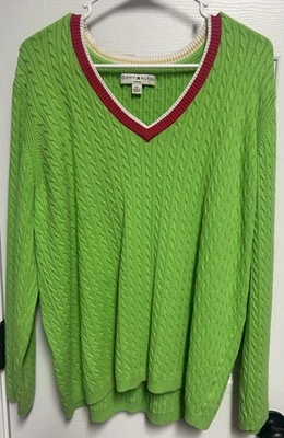 Винтажный Tommy Hilfiger свитер женщин 2XL кабель трикотажа Y2K - Изображение 1 из 4