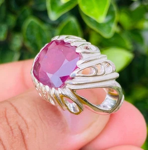 Natural Ruby Cushion Cut Ruby Ring Original Ruby Stone Ruby Wedding Gift Ring - Picture 1 of 8