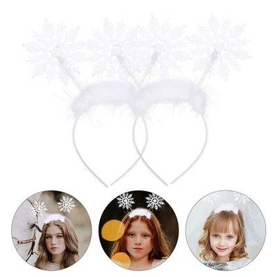 8PCS Decorative Xmas Snowflake Hair Hoops Snowflake Headbands - Image 1 of 4