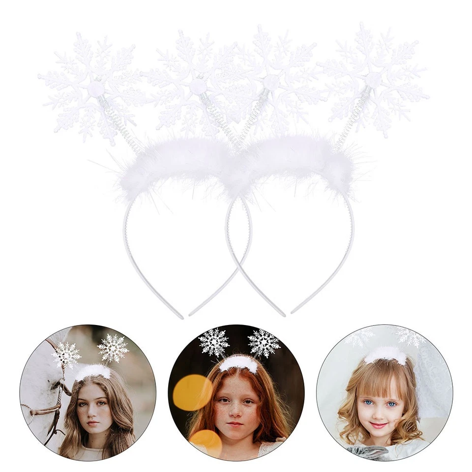 8PCS Decorative Xmas Snowflake Hair Hoops Snowflake Headbands - Image 1 of 4