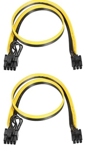 PCIe Cable 6 Pin Male to 8 Pin (6+2) Male GPU Power Supply Cable 2 Pcs - Picture 1 of 7