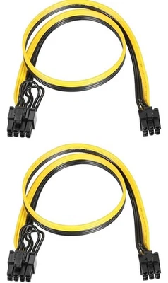 PCIe Cable 6 Pin Male to 8 Pin (6+2) Male GPU Power Supply Cable 2 Pcs - Image 1 of 4