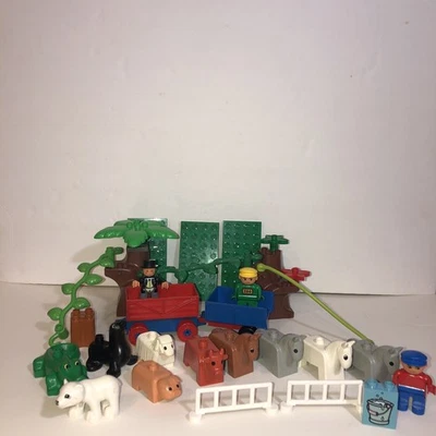 Lego Duplo Animal Figure Farm, Zoo, Plates, Trees horse Seal Pig Sheep Alligator - Image 1 of 4