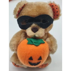 Russ Berrie Luv Animali Halloween Zucca Mascherata 5” Orsacchiotto Vintage - Foto 1 di 11