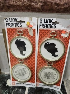 Vintage Cadillac Link Runde Bilderrahmen Gold/Messing Farbe (2er Pack X2) - Bild 1 von 3