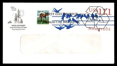 Mayfairstamps US FDC 1992 Missouri 11.1 nonprofit stationary art craft First Day - Image 1 of 2