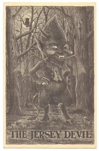 THE JERSEY DEVIL Folklore Character - SMITHVILLE NJ 1969 Postcard - Picture 1 of 2