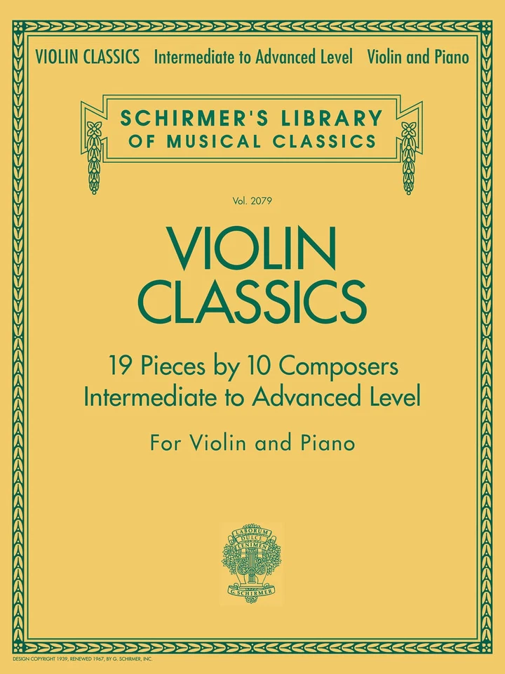 Violin Classics Classical Sheet Music Intermediate to Advanced G Schirmer Book - Image 1 of 1