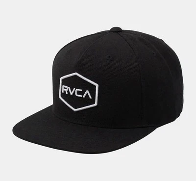Gorra gorra RVCA Commonwealth para hombre negra/blanca MDAHWCWS talla única NUEVA Foto 1 de 4