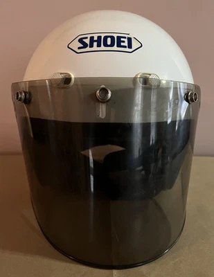 Vintage Shoei RJ-101V Open Face Motorcycle Helmet W/ Face Shield - White Large - Image 1 of 4