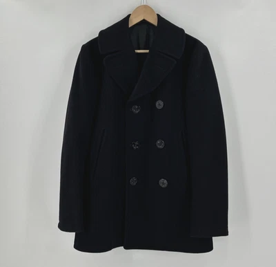 Abrigo militar vintage 1973 US Navy Peacoat 36R lana Melton DSA100-73 Pembroke Foto 1 de 4