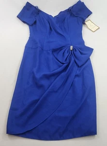 JCPenney Bridal Collection dress womens sz 16M royal blue #229-7455 zip - Picture 1 of 11