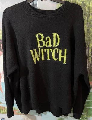 Vince Camuto Bruja Mala Malvada Manga Larga Pullover Halloween Suéter Talla Grande Foto 1 de 4