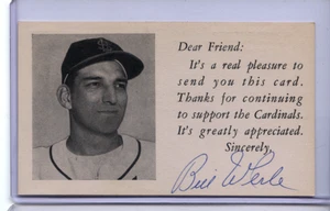 1952 St. Louis Cardinal "Dear Friend" Bill Werle Autograph - Picture 1 of 2