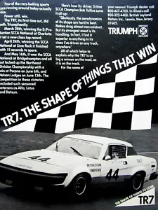 1976 Triumph TR7 Bob Gullius Vintage Lime Rock Original Print Ad 8,5 x 11" - Bild 1 von 3