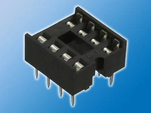 2x IC-Sockel / Fassung | 8-polig | RA 7,62mm | RM 2,54mm | Doppel Federkontakt - Bild 1 von 5