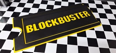 New Black & Yellow Blockbuster Video Logo VHS DVD Display Sign (3D Printed) - Image 1 of 2
