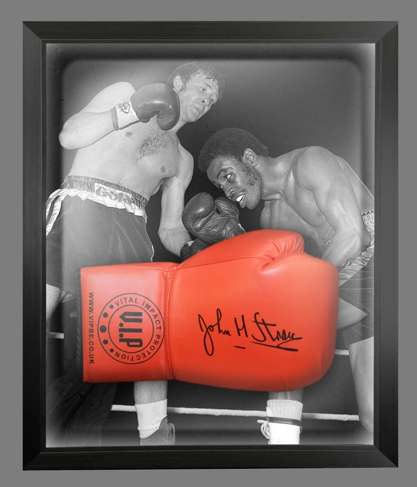 John H Stracey Signed Red VIP Boxing Glove Presented In A Dome Frame : A - Image 1 of 4