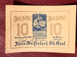 AUSTRIA 10 HELLER 1921 BANKNOTE #116B - Picture 1 of 2
