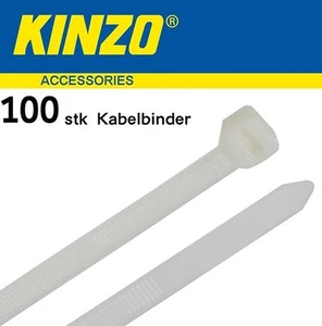100 Stück KABELBINDER weiss Kinzo ® 2,5 x 100 - 4,8 x 400 mm NEU OVP - Picture 1 of 1