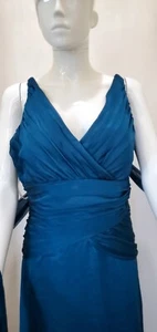 Belsoie Sleeveless spaghetti Formal Gown Long Blue Dress Size 14 - Picture 1 of 24