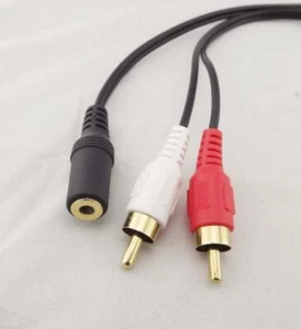 Mini jack femmina stereo oro 3,5 mm 50 cm a spina RCA maschio adattatore audio cavo Y - Foto 1 di 8