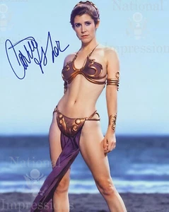 Carrie Fisher Star Wars Princess Leia  Bikini autographed 8x10 Photo REPRINT 11 - Picture 1 of 2