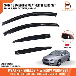 WEATHER SHIELD WINDOW VISOR RAIN GUARD FOR FORD FOCUS 06-08 4DR 5DR HATCHBACK - Picture 1 of 9