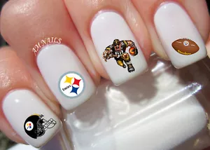 Juego de calcomanías de transferencia de pegatinas para arte en uñas de los Pittsburgh Steelers de 46 - A1327 - Imagen 1 de 2