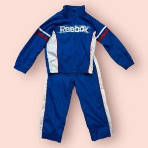 Vintage Reebok Windbreaker Tracksuit Set Size 4 Boys Blue - Picture 1 of 6