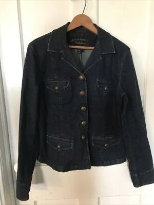 Vintage Lauren Jeans Ralph Lauren Womens L  40 Chest Denim Blazer Jacket Pockets - Image 1 of 4