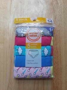 Wonder Nation Girls (5 Pair) Cotton Briefs Size 14   NEW WITH TAGS - Picture 1 of 2