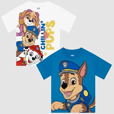 PAW Patrol Boys 2 Pack T-Shirts | Chillin' Pups Tops | Boys Two Pack T-Shirts - Image 1 of 4