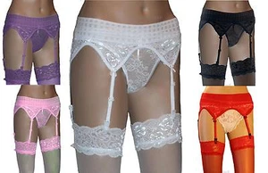 Suspender Lace Belt and Stockings Underwear Ladies sizes S M L XL new - Picture 1 of 12