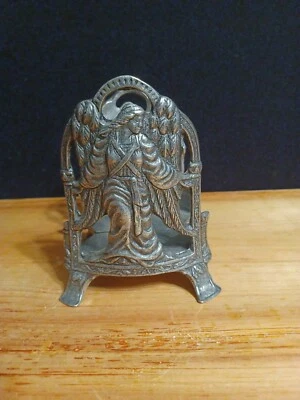 CANDELABRO TARRO DE PELTRE DE ALUMINIO FUNDIDO - ÁNGEL DE LA GUARDA Foto 1 de 4