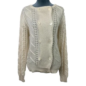 Vintage 80s Womens Medium Marisa Christina Double Breasted Cardigan Sweater - Picture 1 of 5