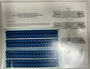 NUOVO Vintage Super Scala 48-449 Pastiglia 5 Colori Modello di Guerra Aereo 1/48 Decalcomania (AGO3) - Foto 1 di 3