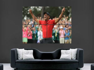 TIGER WOODS POSTER GOLF THE MASTERS AUGUSTA CHAMPION ART WALL PICTURE - Picture 1 of 1
