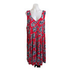 Eva Rose Plus Size 3X Fit & Flare Dress Blue Red Floral Hourglass Sleeveless