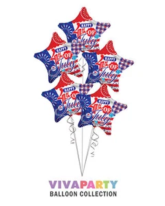 Happy 4 de julio EE. UU. Globo Ramo, Independence Day Globos - (5 Globos) - Imagen 1 de 2