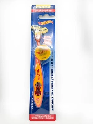 BrushBuddies Hot Wheels, 1 cepillo de dientes suave manual y 1 tapa, kit de viaje Foto 1 de 2