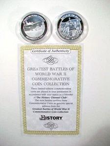 Monedas plateadas Pearl Harbor de las mejores batallas de la Segunda Guerra Mundial de The History Channel - Imagen 1 de 3