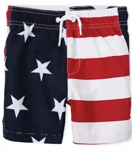 Nuovo con etichette!! Pantaloncini da nuoto bandiera ragazzo - American Cutie taglia 2 T colore blu/rosso - Foto 1 di 6