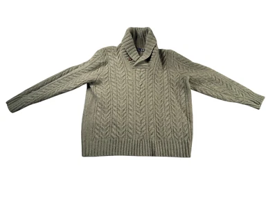 Polo Ralph Lauren Mock Neck Sweater Womens 3XB Green Cable Knit Merino Wool - Image 1 of 4