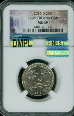 2016 D CUMBERLAND QUARTER NGC MS69 MAC  DMPL FINEST REGISTRY &SPOTLESS . - Image 1 of 4